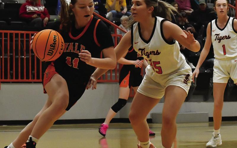 Brylen Scalf provides relentless defense on the perimeter. Photo by Sarah Townes