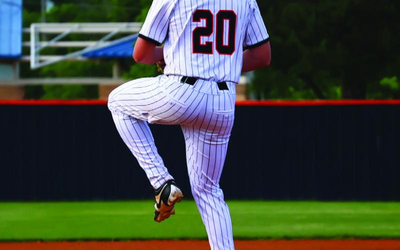 Sayler Rackley was in charge on the hill Monday, hitting 66 strikes in 94 pitches and striking out 10 batters. Photo by Sylvia Danyele