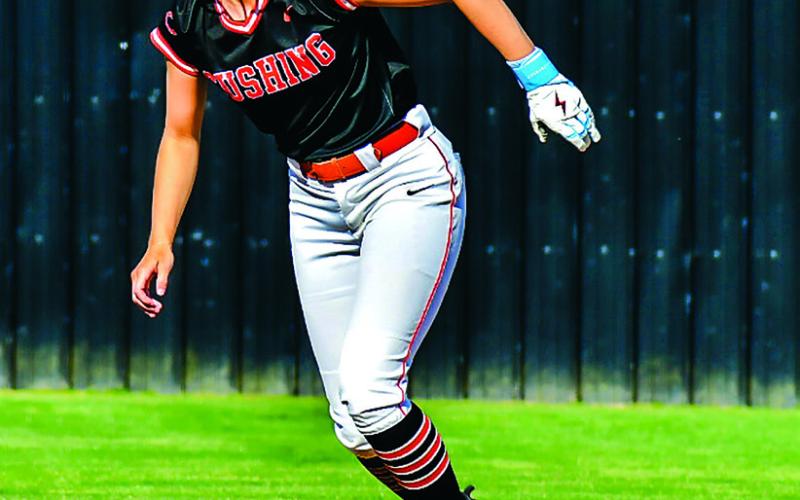 Kinsley Williams had six hits, three RBIs and four runs in eight at bats during the doubleheader against the Davenport Lady Bulldogs last week. Photo by Sarah Townes
