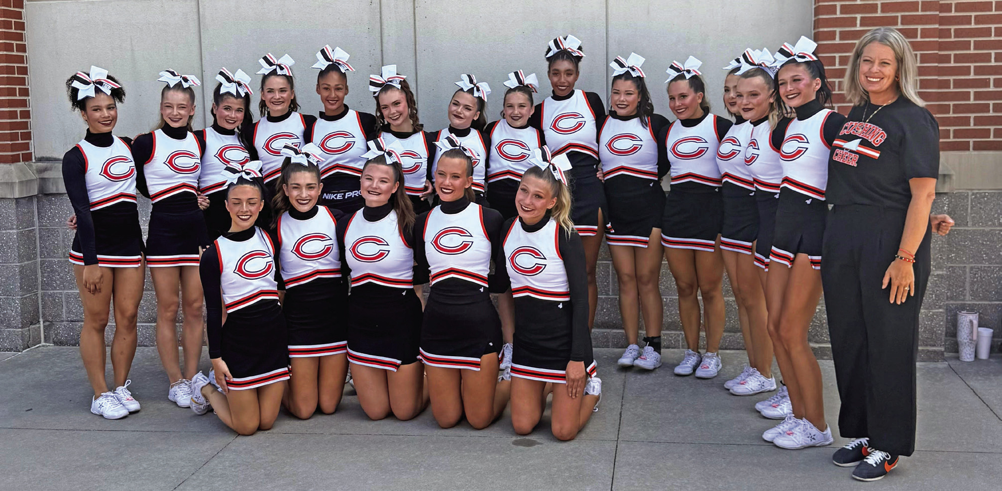 The Cushing Tiger Cheerleaders are state bound after a stellar performance in Stroud this past weekend. They are, back row from left, Mikayla Ward, Hadley Warden, Alli Bales, Ella Turner, Kendall Kelly, Dany Malone, Bella Miller, Brailyn McKim, Katelynn Kelly, Tessa Chavez, Brylen Scalf, Noel Bussell, Stevie Ethridge, Brylee Perry and Coach Amy Hoover. Front Row, from left, Ellie Andrews, Tayley Lovin, Ava Lidberg, Brinlee Bickell and Lily Robbins.