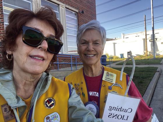 Cushing Lions Club members Mary Kelly and Lou Griffith were outside the Cushing post office on Oct. 8 with pamphlets, canes, and a donation bucket to highlight the work the group does for those with impaired or atrisk eyesight in recognition of White Cane Awareness Month. White Cane Awareness Month is dedicated to recognizing the white cane as a symbol of independence, empowerment, and safe travel for those who are blind or visually impaired — White Cane Awareness Day is nationally recognized on Oct. 15.