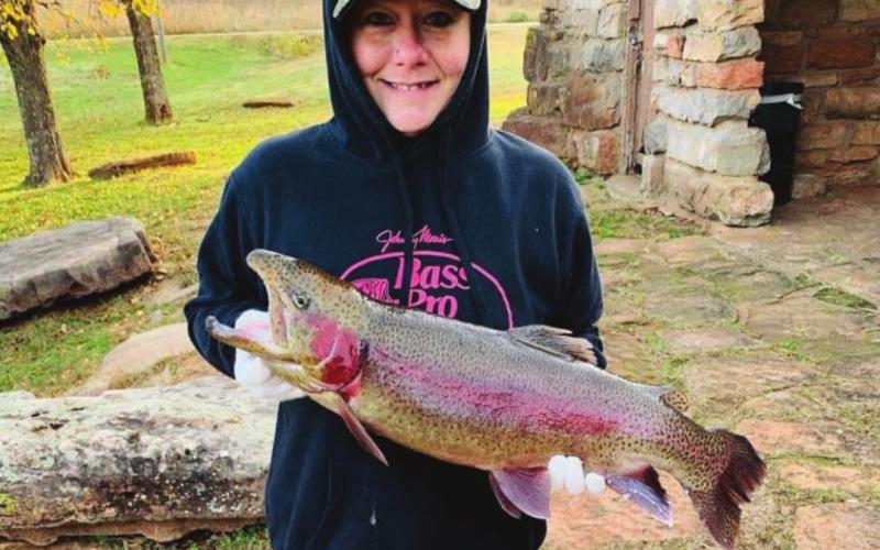 Shirley Barnes reeled in this impressive 6.8-pound catch at Perry CCC. Share your fi shing photos with the ODWC at The Dock!
