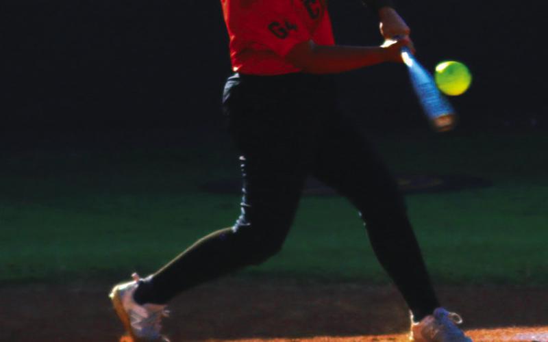 Lady Tiger slugger Ava Heppensberger does what she does best as she makes contact with the ball Thursday. Photo by J. D. Meisner