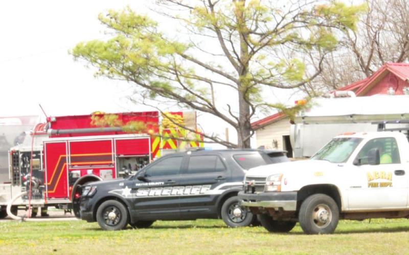 Payne County Sheriff officers, Cushing Fire Department and Agra Fire Department members were all present during a building fire on April 12 south of the town of Agra out on SH18.