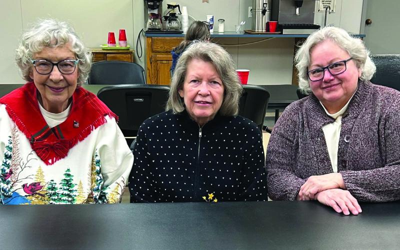 These lovely ladies celebrated their December birthdays at the Cushing Senior Citizen’s Center. They are, from left, Della Estes, Carolyn Bunch, and Jacqueline Chappell.