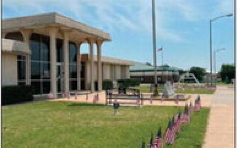 Members of the Cushing Masonic Lodge placed flags at Cushing City Hall so all Cushing citizens could celebrate Flag Day, Friday on June 14. Photo courtesy Jeff Pollard