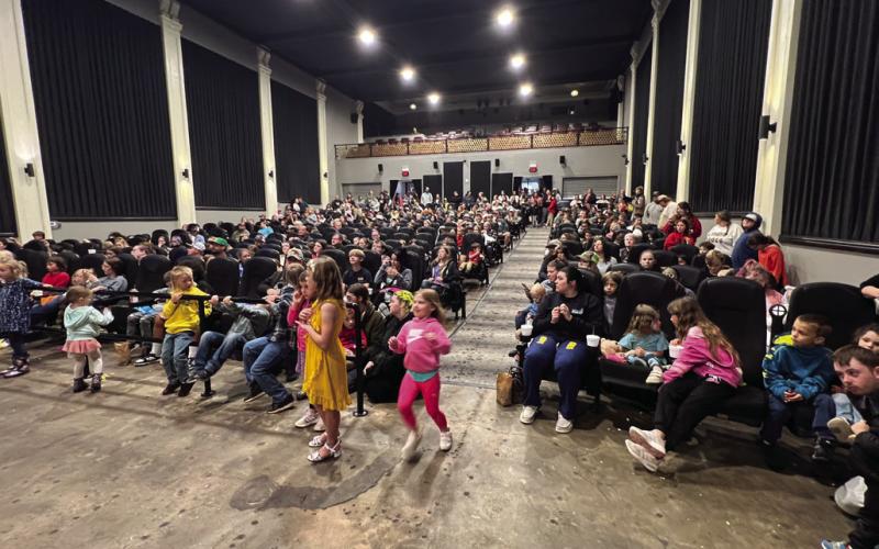 Dozens gather in the Dunkin Theater for prize giveaways during the Gibble Easter festival Saturday, April 19. Photo courtesy Dawn Beasley