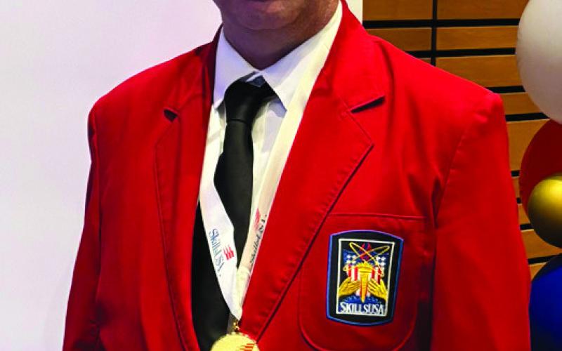 Earning 1st place for Job Interview for post-secondary students is David Remley, Cushing.