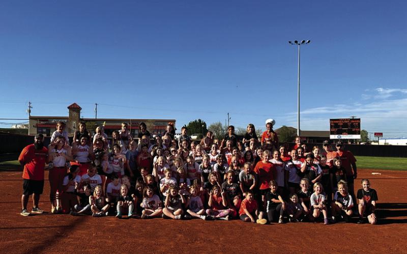 The Cushing Lady Tigers hosted Youth night and celebrated dozens of young ladies who participated in Cushing’s youth softball and soccer programs by offering them free admission to a Lady Tiger softball game. The young fans were treated to a textbook, 14-4, Lady Tiger run-rule win over the Chandler Lady Lions.