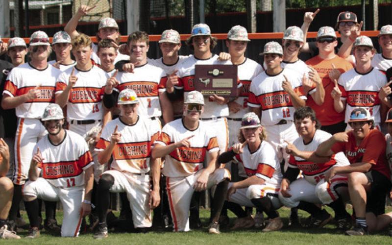 Cushing Tigers with their regional champ hardware.