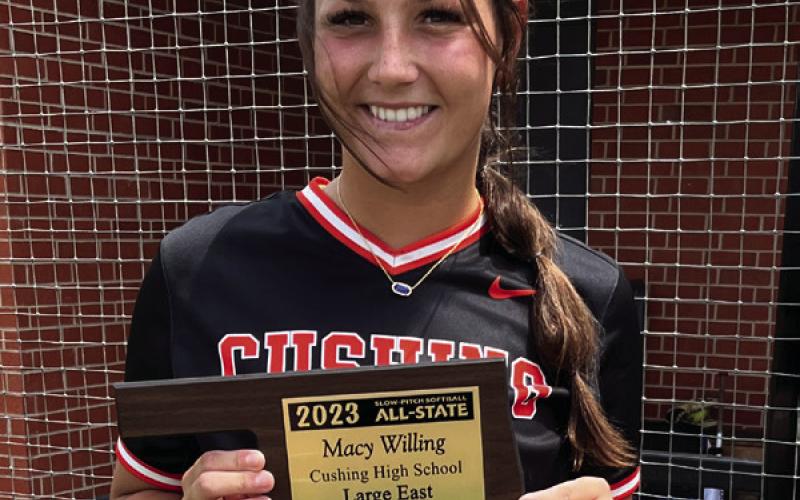 Macy Willing was selected to the Oklahoma Slow-Pitch Softball Coaches Association’s All-State Large East team that played this Saturday at OCU. The Large East team lost 14-13.