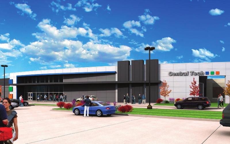 Pictured is a rendering of the Central Tech - Drumright campus, done by Easley Associates Architects from Enid, once the expansion to the South entrance and alterations have been completed.
