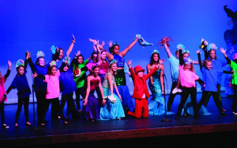 Opening night of the Cushing Children’s Theater’s production of Disney’s The Little Mermaid, Jr., went off without a hitch as more than 150 people were in attendance at Cushing High School’s Dora Hobbs Performing Arts Center on Friday, Aug. 4. More photos and a complete cast listing inside. Photo by J. D. Meisner