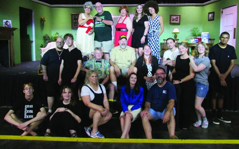 Cast and crew worked hard to perform Jones, Hope, and Wooten’s “The Red Velvet Cake War” over the last couple weekends as well as prepping for performances over the last couple months. Pictured are cast members and stage crew taking a well deserved break after the closing of the final curtain.