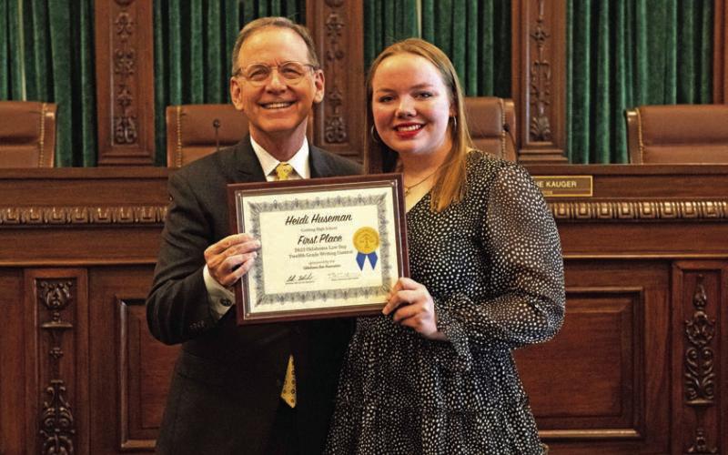 Cushing Student Wins Award in Statewide Law Day Contest