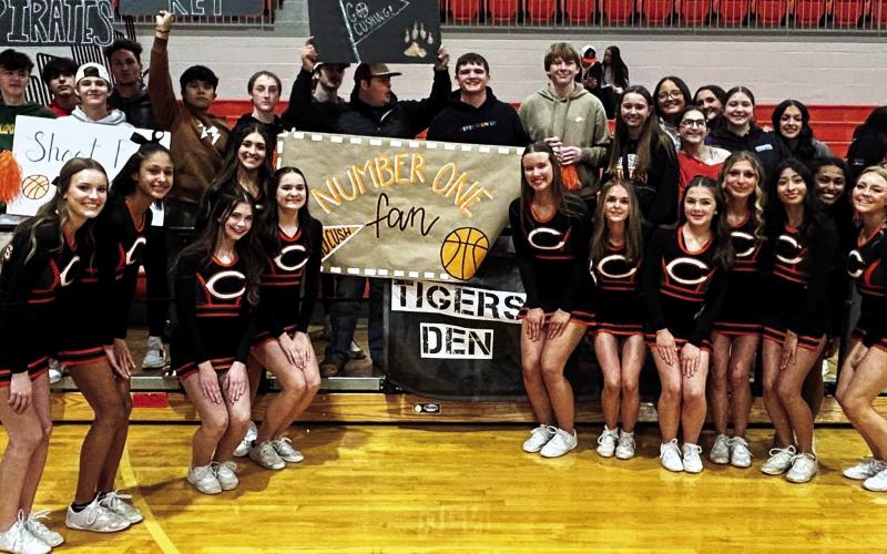 The Cushing High School cheerleaders