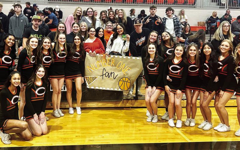 The Cushing High School cheerleaders