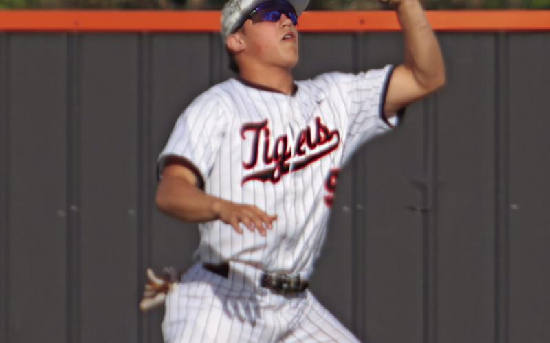 Brody Robinson makes a catch in right field.