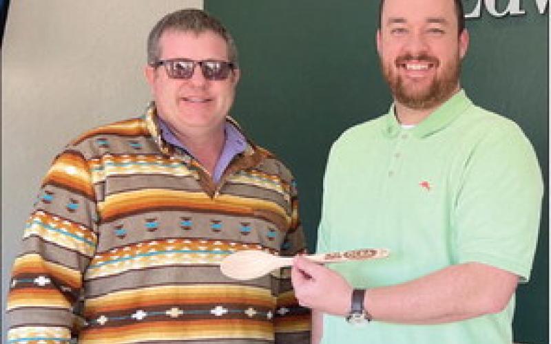 DCRA President Justin Cargill stands with the winner of “Best Soup”, Tyler Stein from Edward Jones Investments, during the DCRA Soup Thyme competition Friday, March 3. Photos by J.D. Meisner