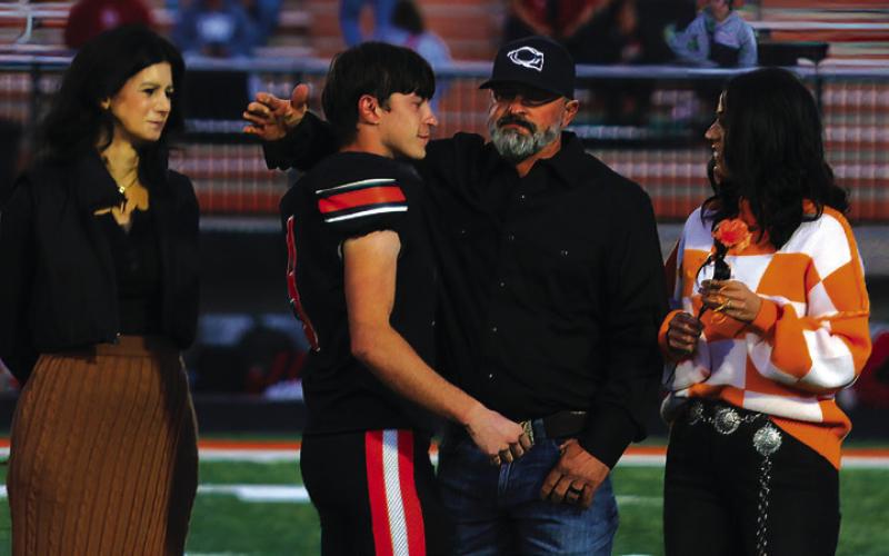 Football Player Max Tucker, the son of Lindsay Sobraski and Trenton and Danielle Tucker; a teacher who has impacted Max is Mr. Matheson