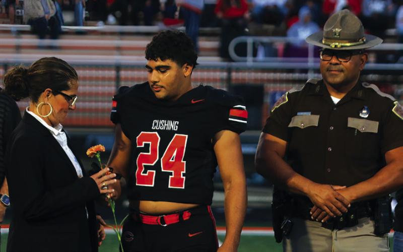 Football Player Emerson Harper, the son of Tony and Lisa Harper; a teacher who has impacted Emerson is Coach Fry.
