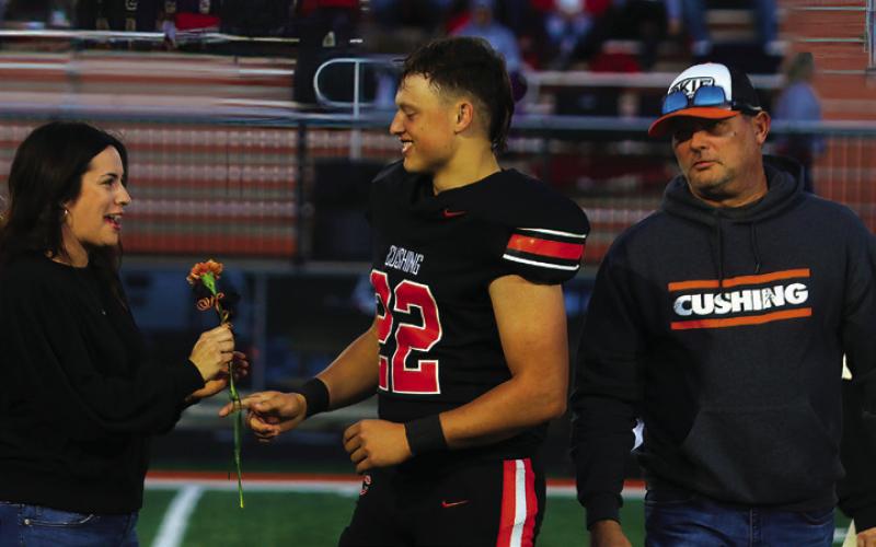 Football Player Wyatt Heisler, the son of Melissa Peterson and Brandon Heisler; a teacher who has impacted Wyatt is Coach Rockwell