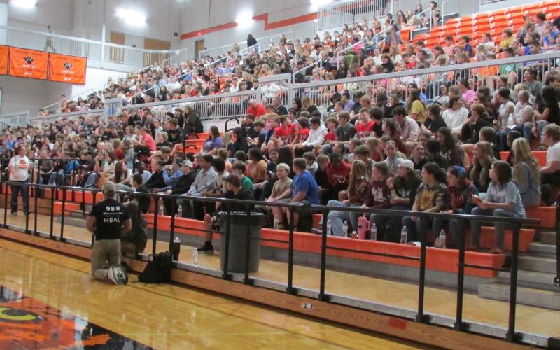 Hundreds of students from schools throughout the region were in Cushing last week to hear presentations on suicide prevention. Photo by DeAnna Maddox