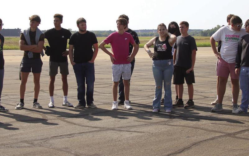 Cushing Aviation and Aeronautics class too a fi eld trip to the Cushing Municipal Airport