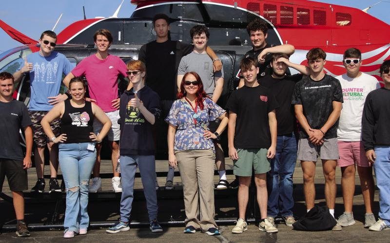 Cushing Aviation and Aeronautics class too a fi eld trip to the Cushing Municipal Airport