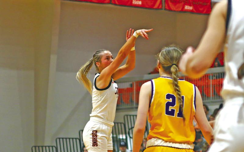 Kinsley Williams hits one from beyond the arc against Bristow.