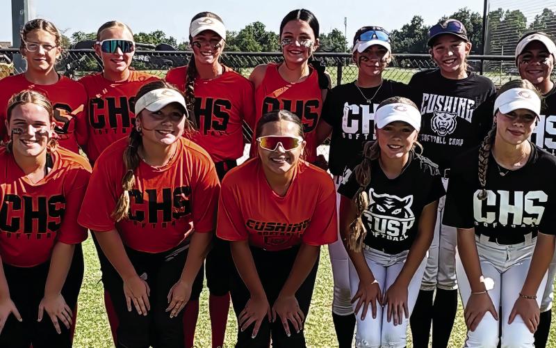 The Cushing Varsity Lady Tigers fastfuitch softball team just held its Orange and Black scrimmage last week. Orange was victorious, 6-4. The Lady Tigers’ first official game of the season will be Monday, Aug. 10, in Cushing, against Davenport at 6 p.m.