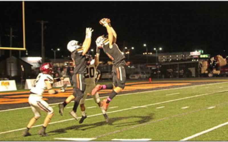 Cushing defensive back Camden Crooks reads a route, makes a pic, and shuts down a Wagoner Bulldog drive Friday.