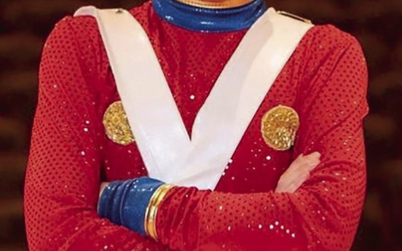 Conner Cline dressed as a nutcracker during the NYC Rockettes Holiday Spectacular.