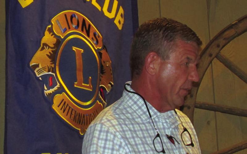 State Senator Randy Grellner speaks about health and wellness during the Cushing Lions Club meeting held on July 1 at Steer Inn. The group meets every first Tuesday of the month.