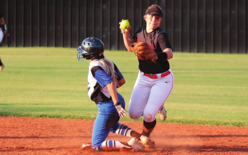 Rachel Sherwood turns a double.