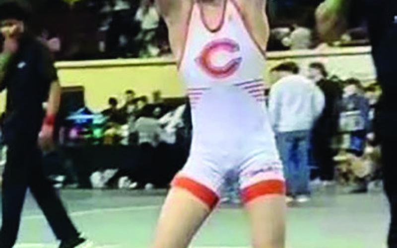Wes Nickell celebrates after winning the state title in wrestling. Photos courtesy Rennie Nickell.
