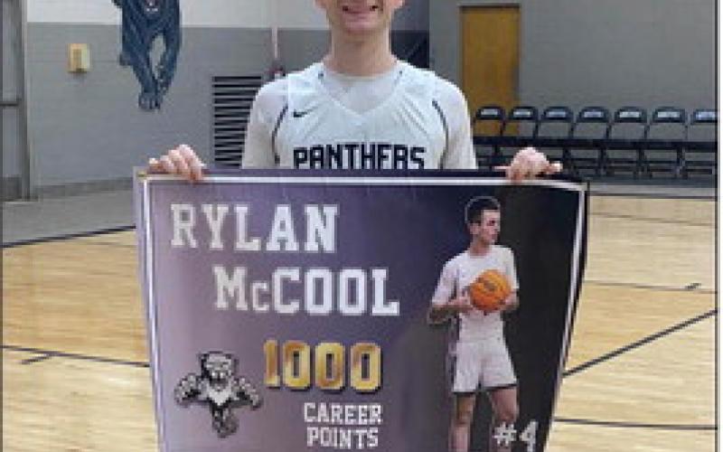 Rylan McCool hit his 1,000th high school career point last week during the Panther’s 74-57 win over the Olive Wildcats.