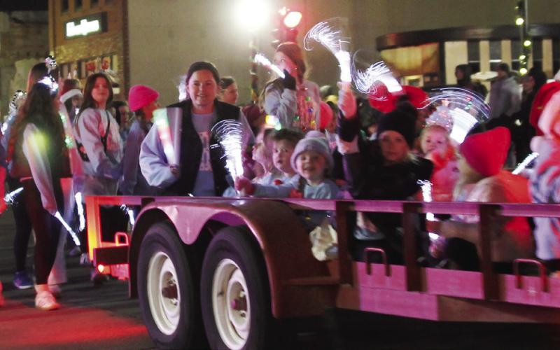The members of Dance Star Productions put on a paradestopping performance during the annual Christmas parade.