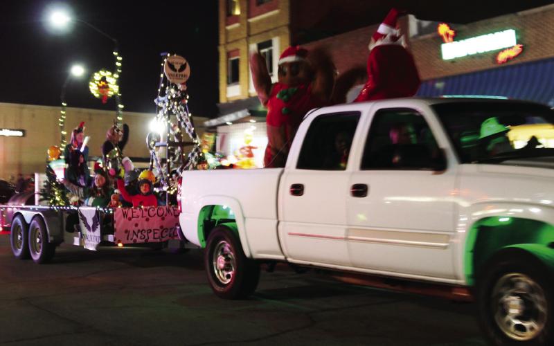 Second place in the rolling category went to Valkyrie Safety Training by decking a derrick in lights and pulling it on a trailer with a few friends.