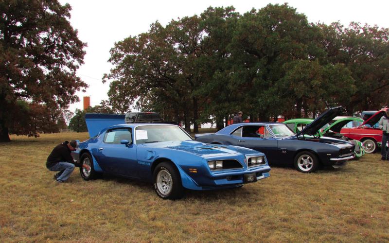 Rich Moline of Cushing takes first place stock at the Yale Reserve Police Department Car Show Saturday, Oct. 29.