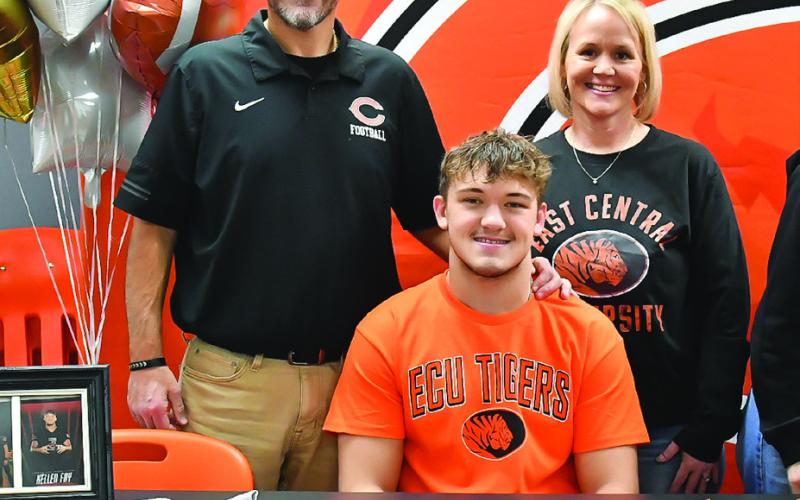 Kellen Fry, the son of Kyle and Angela Fry, signed to play football for East Central University. Photos by Sarah Townes