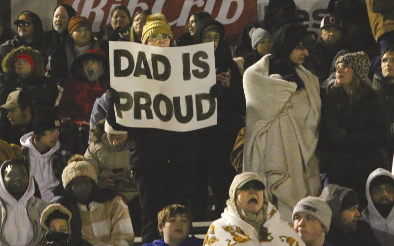 A Tiger fan says it all. Photo by Allie Prater