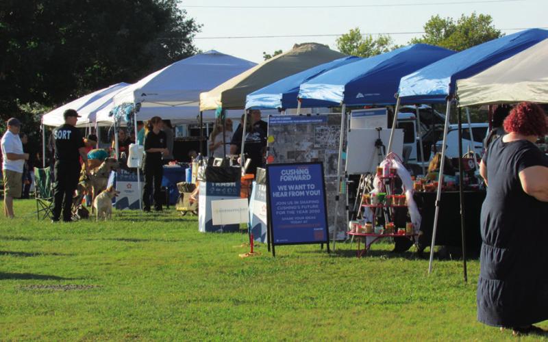 A wide variety of vendors, non-profits, and food trucks came out to be a part of the Cushing Chamber of Commerce’s annual Festival in the Park last year and this year is set to be just as lively. Photo by DeAnna Maddox