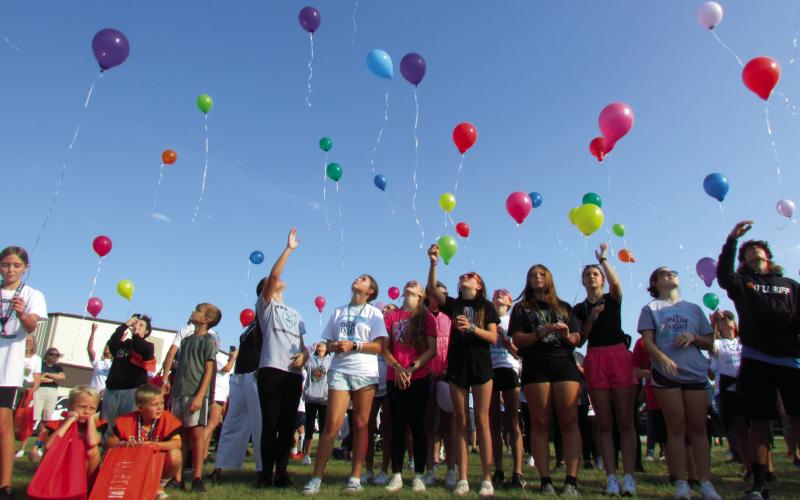 Last year’s Walk For Trey had a large turnout after the event was extended to nearby community members who had faced the tragic loss of local teens. Pictured here is a group of event participants just as the balloon release was done.