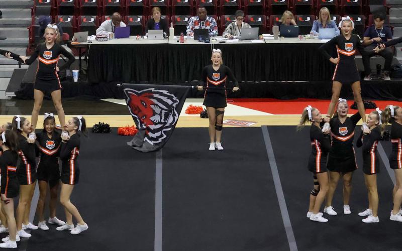 CHS Cheer traveled to Tulsa Saturday, Sept. 27 to compete in the OSSAA class 4A cheer state competition where they placed 8th out 15. Photo by Sylvia Danyele