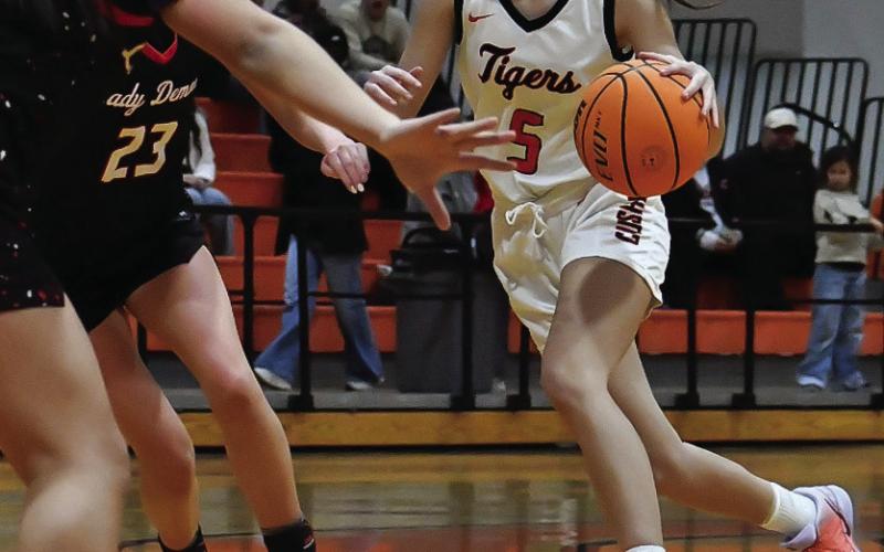 Remi Powell drives the lane. Photo by Sarah Townes