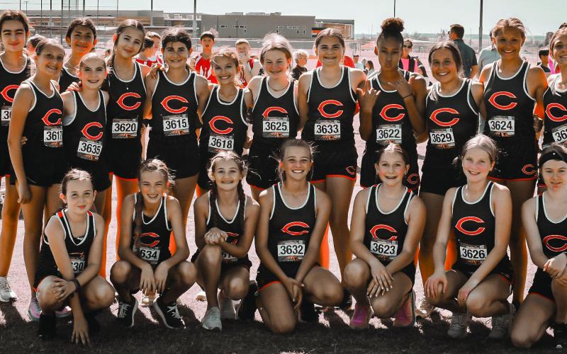 The The Cushing Middle School Girls Cross Country Team finished first at the Tulsa 7 Conference meet last week and sealed the deal on bringing home the Conference Championship. Photos by Sara Townes