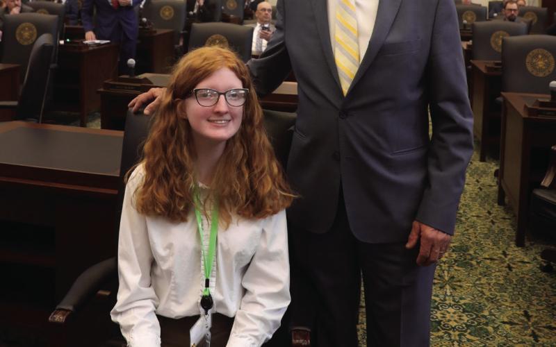 Right: Rebekah Beasley Served as page for Rep. John Talley.
