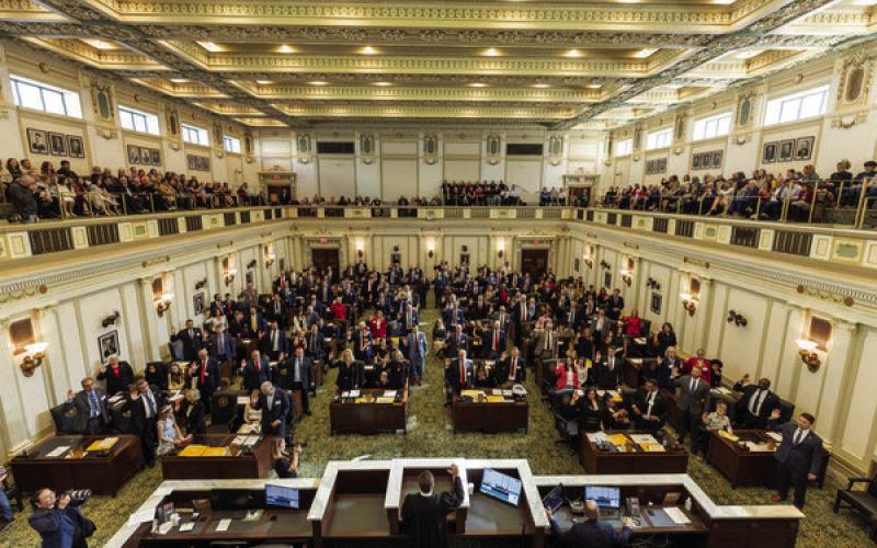 The representatives of the 60th Legislature take the oath of office Nov. 20 in the House chamber.
