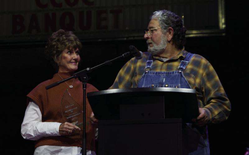 Copper Penny Trading Company received the 2024 Small Business of the Year award during the annual Cushing Chamber of Commerce banquet held last Thursday on Jan. 16 which owners Kelly and Steve came to the stage to accept.